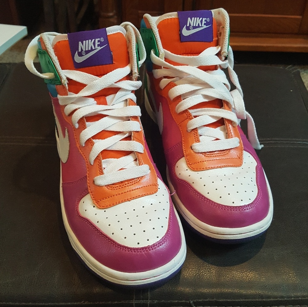 Nike multi-colored sneakers; size 9